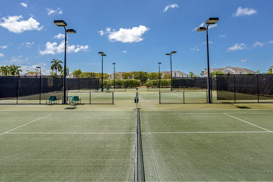 Floodlit tennis courts at Sugar Hill