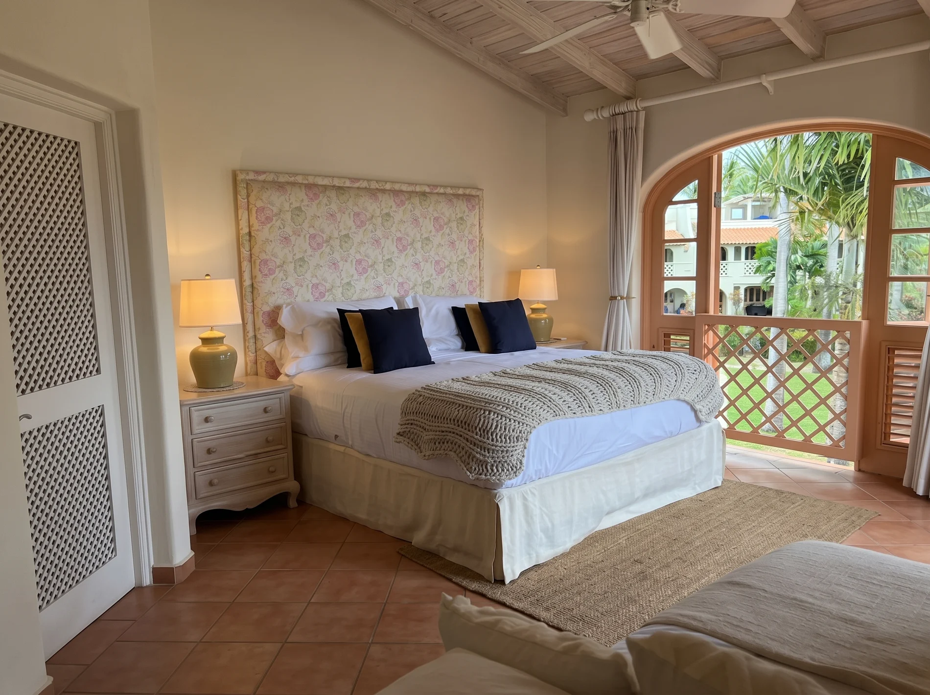 One of the air-conditioned bedrooms at Palm Breeze Villa